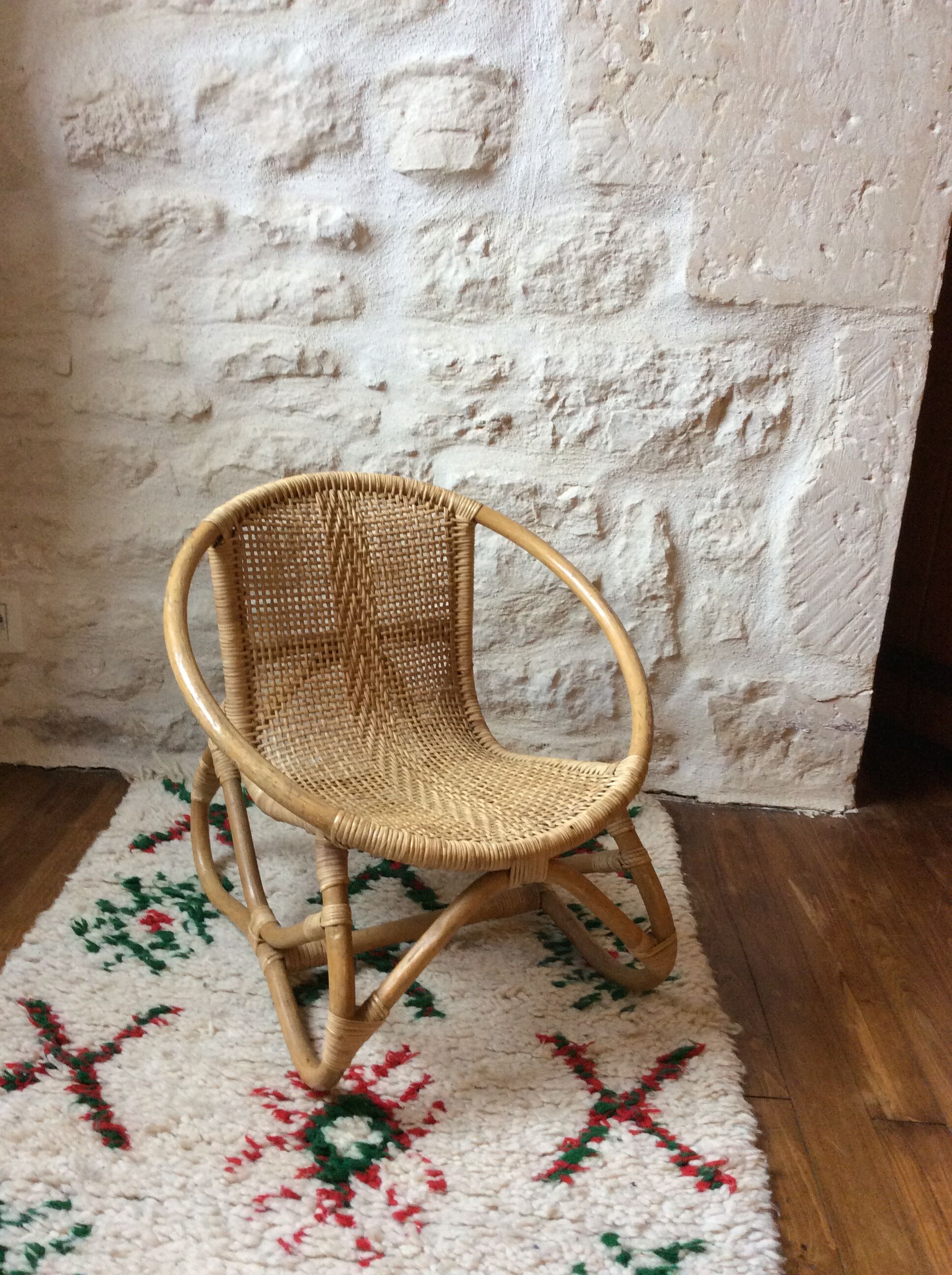 Wicker and rattan child armchair 50