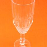 4 flûtes anciennes à Champagne  Verre transparent à facettes / Nid d' abeilles