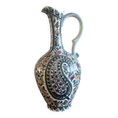 25 cm ewer in Gien earthenware with Kashmir decoration.