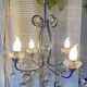 Art Deco chandelier from the early 20th century in chrome brass, with glass pendants.