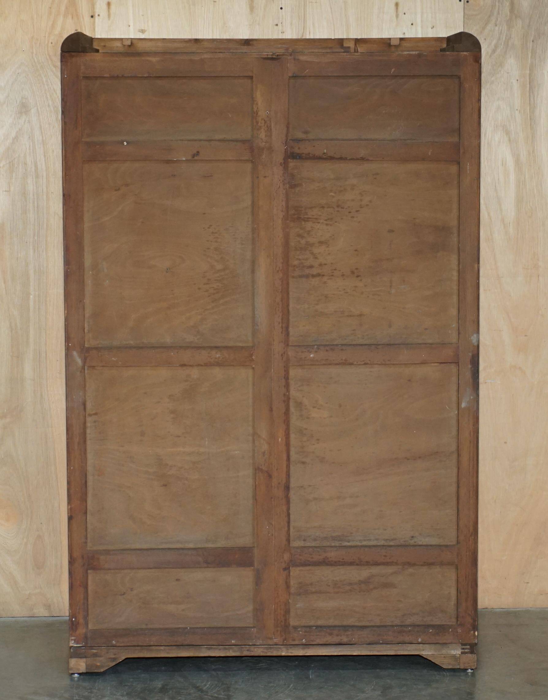 Double Art Deco wardrobe in satin walnut circa 1930