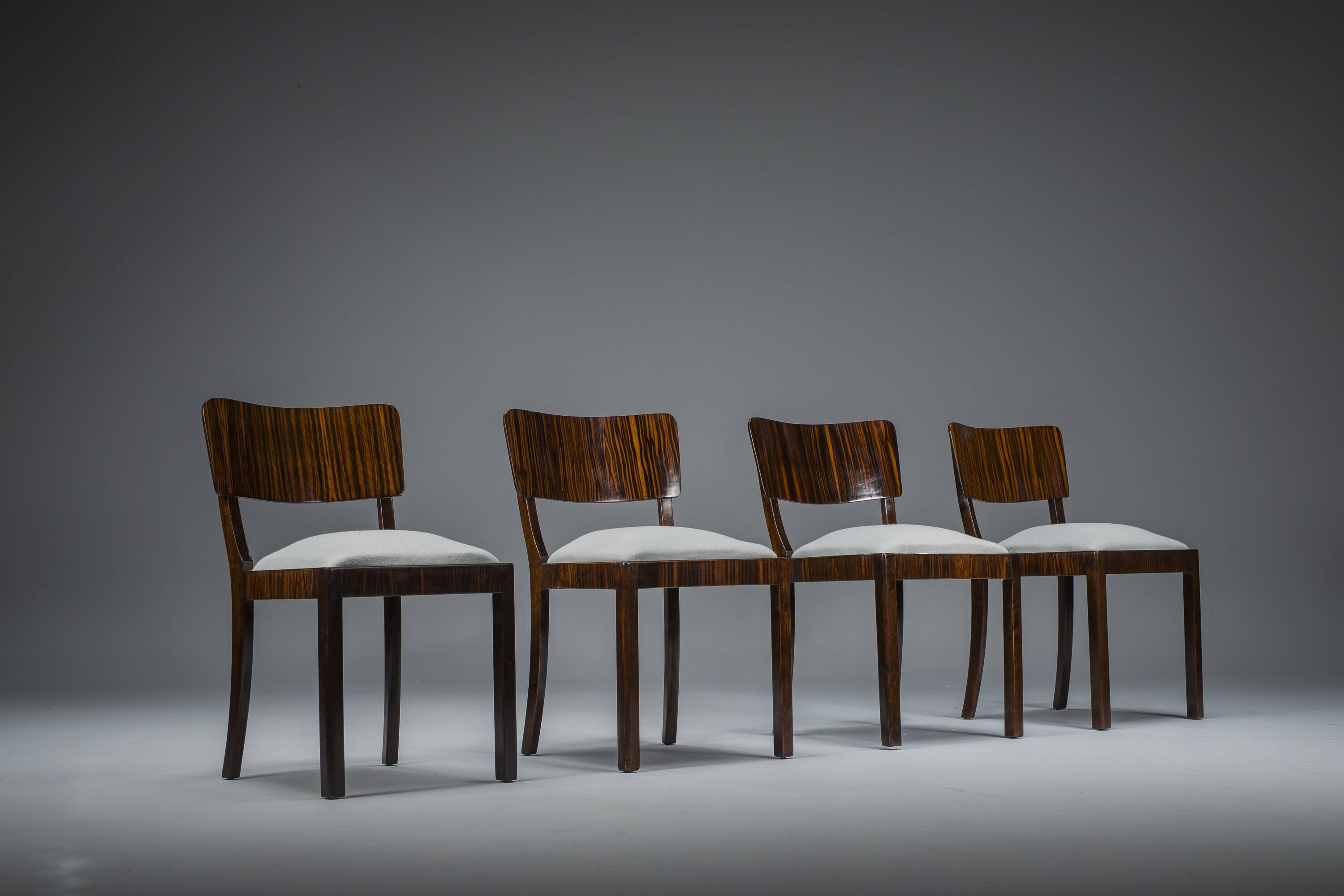 Art Deco Makassar dining chairs, 1930s, set of 4