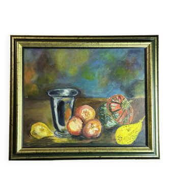 Modern School, 20th Century - Oil on canvas - Still life with fruit - 1999