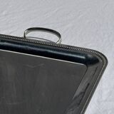 Classic silver tray with pearl stripe frieze