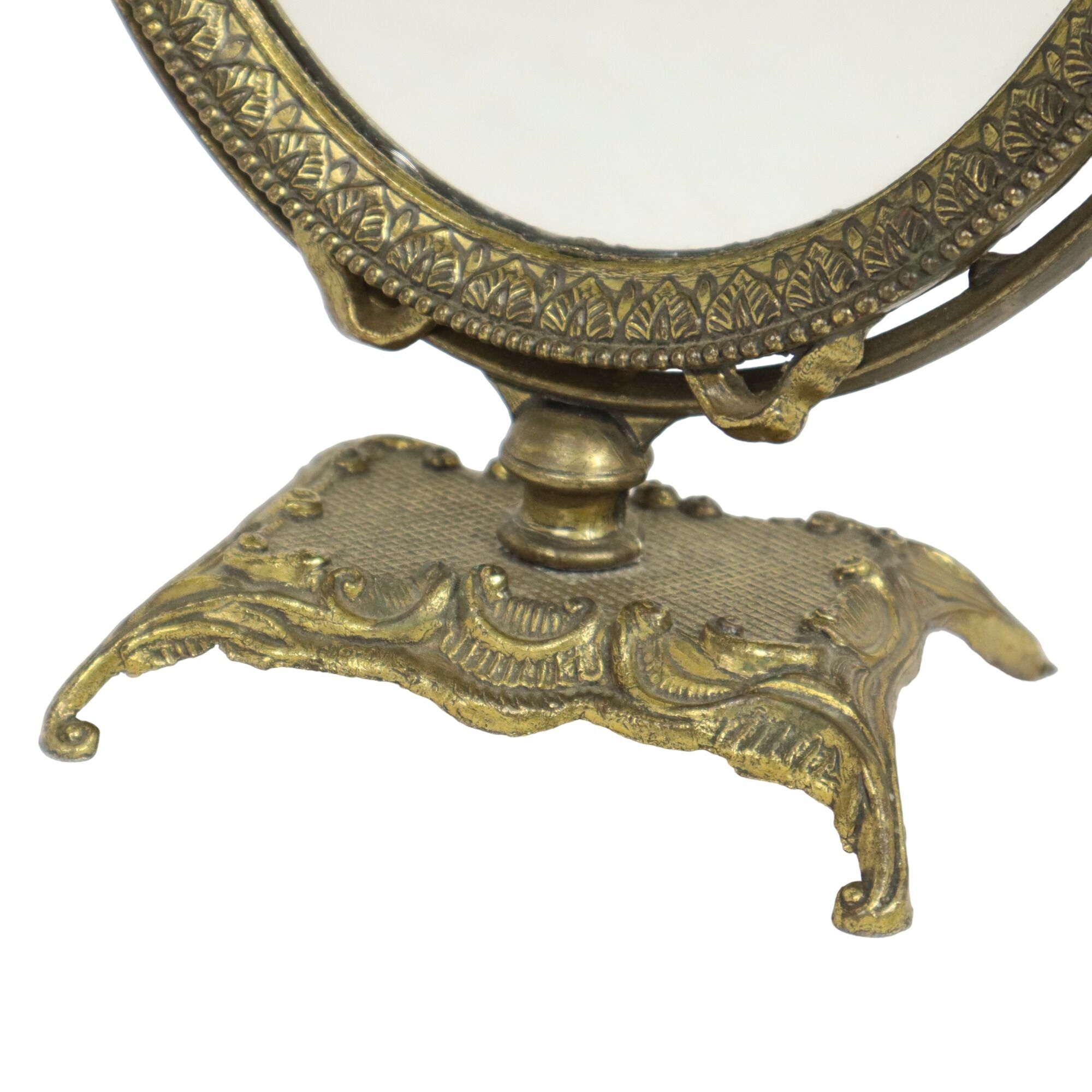 Vintage italian dressing mirror with bow baroque style gold tiltable 34cm