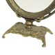 Vintage italian dressing mirror with bow baroque style gold tiltable 34cm