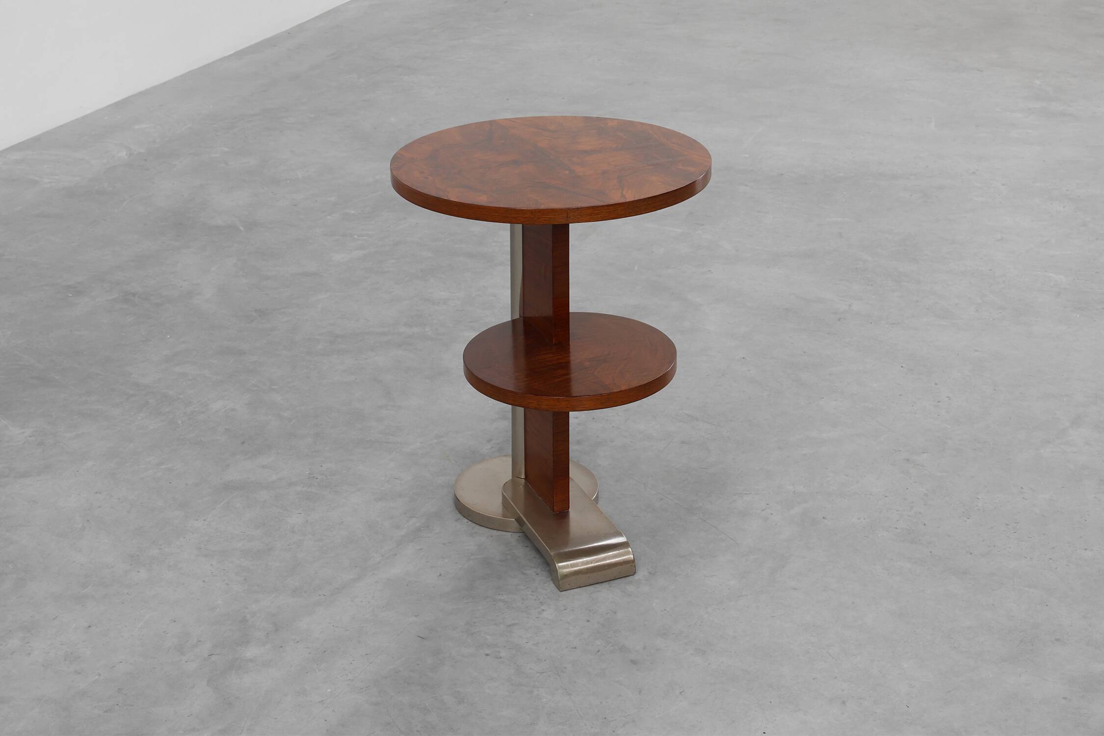 Table d'appoint moderniste Art déco à deux niveaux, France vers 1925