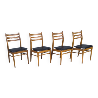 Set of 4 Scandinavian chairs from the 1960s.