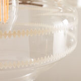 Italian mid-century Murano glass and teak chandelier attributed to Stilnovo, 1960s