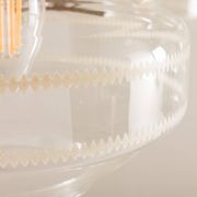 Italian mid-century Murano glass and teak chandelier attributed to Stilnovo, 1960s