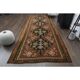 1970s Vintage Turkish Handmade Wool & Cotton Brown Runner Rug 178x475