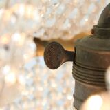 French Empire Crystal and Brass Chandelier, 1940s