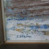 Erik Ström, Swedish painting, 1970s, Oil on panel, Framed