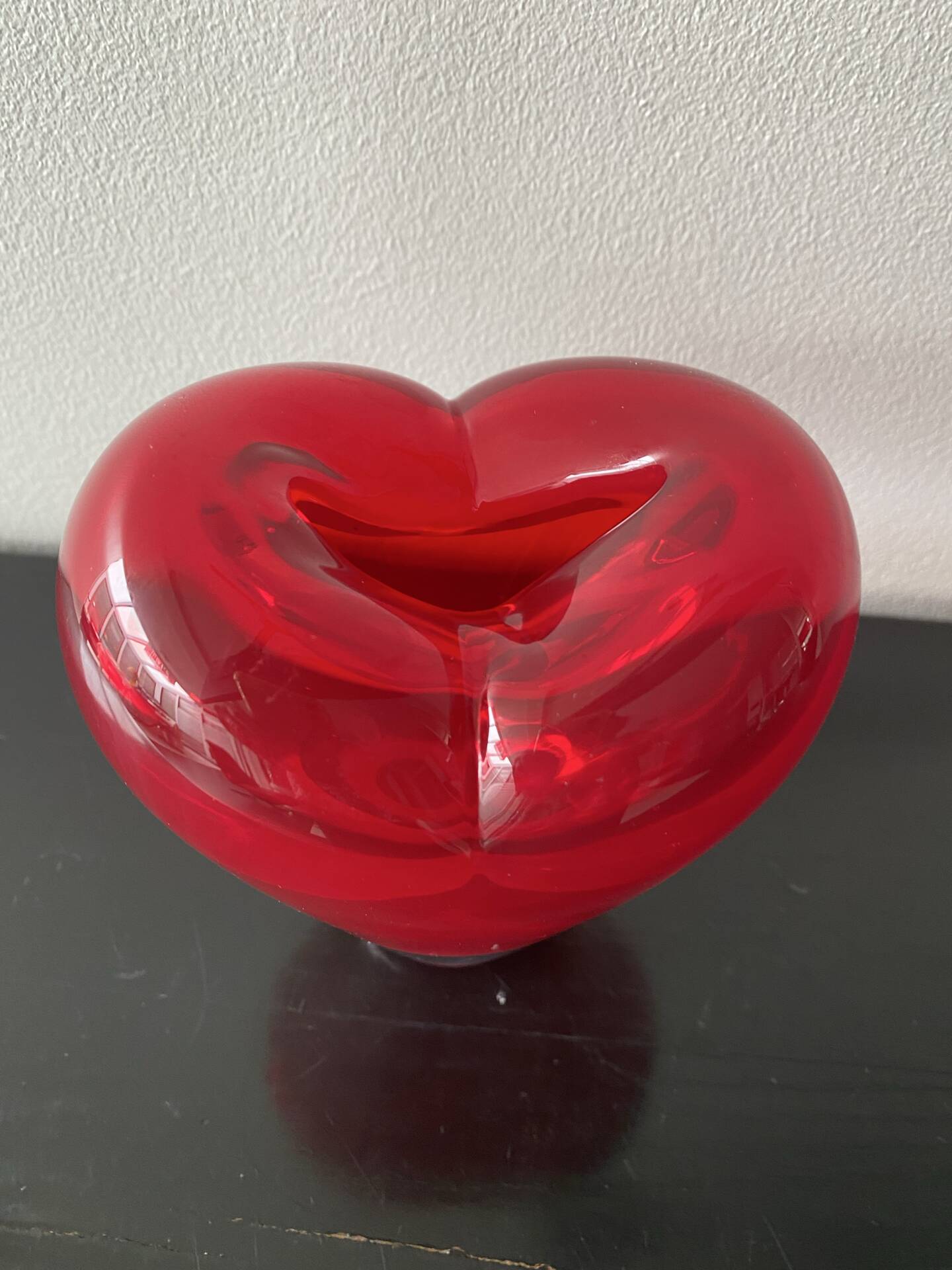 Red Heart Vase Murano attributed to Salviati by Maria Christina Hamel