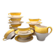 9-cup coffee set, textured yellow Moulin des Loups milk jug