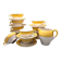 9-cup coffee set, textured yellow Moulin des Loups milk jug