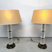 Pair of vintage lucite table lamps, 1980s