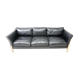 Scandinavian sofa in natural wood and leather