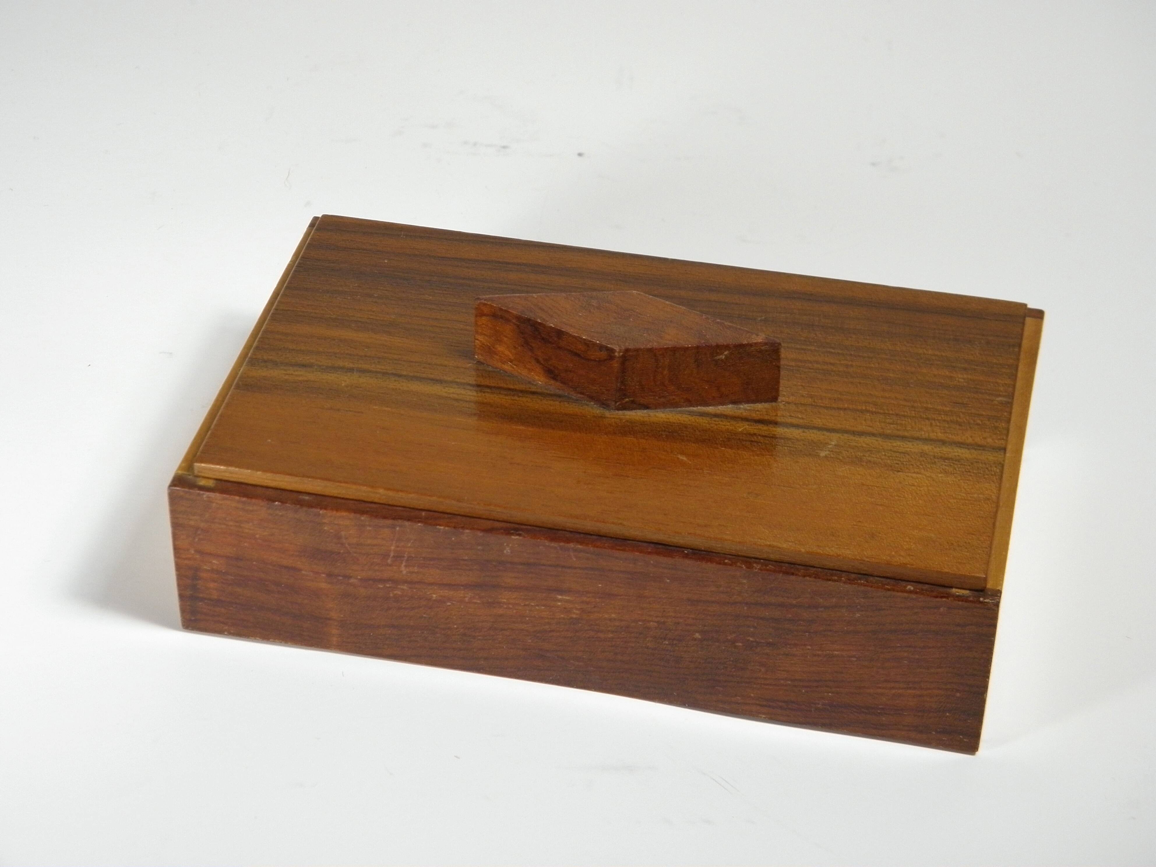 Art Deco Mahogany Cigar Box 15 x 9 cm