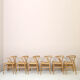 Set of six 'Wishbone chair' model chairs by Hans J. Wegner with leather cushions