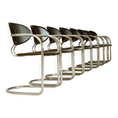 8 fauteuils cantilever attribués à Effezeta, Italie 1980