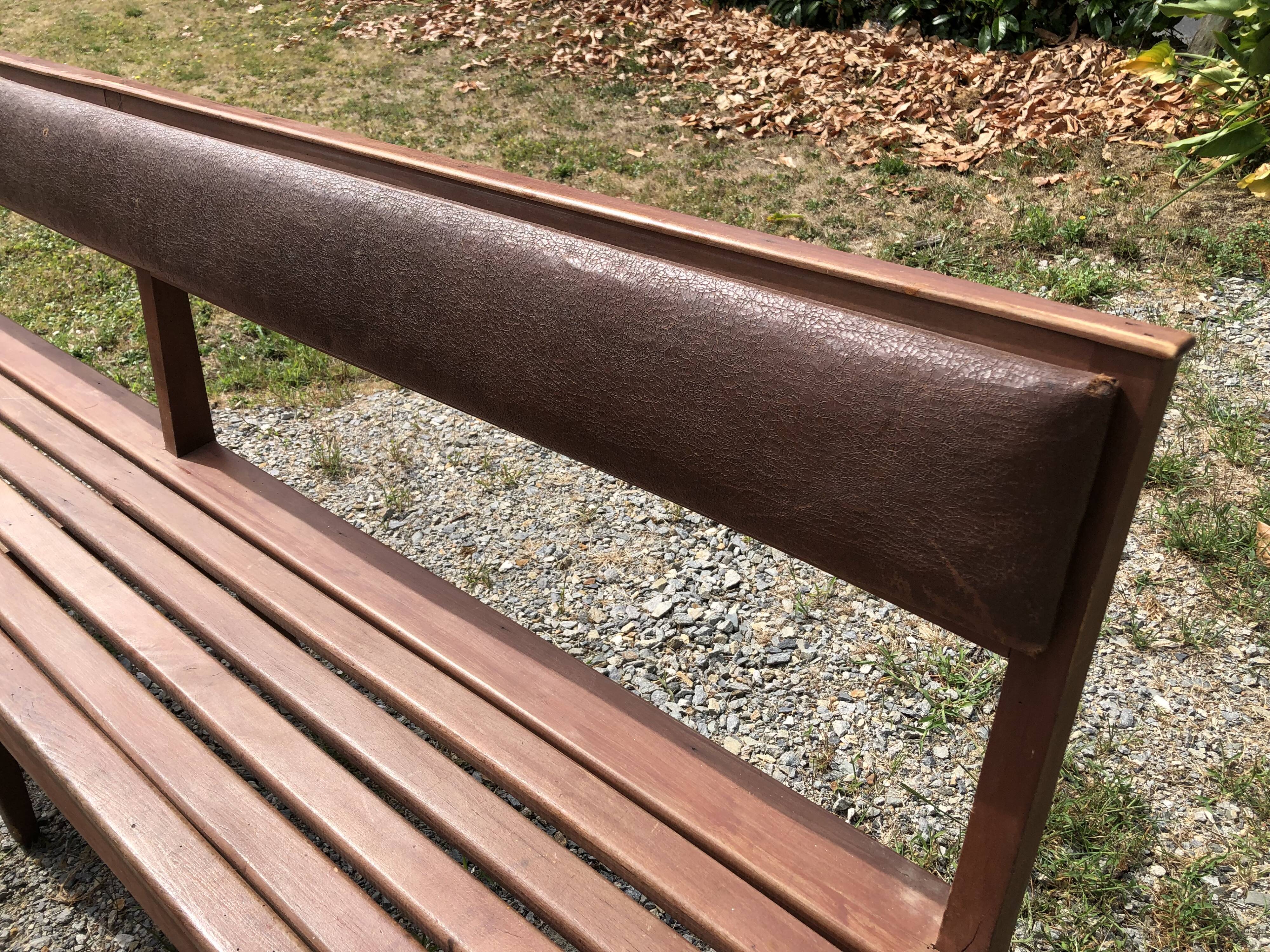 Duo of vintage church benches in solid beech