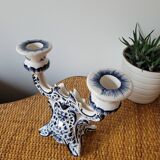 2-light Delft chandelier