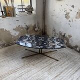 90s coffee table with Agate stone effect.