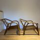 Pair of vintage rattan bamboo armchairs