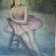 Old painting, oil on panel, dancer, signed garday