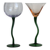 Duo of blown glasses