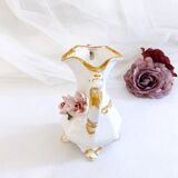 Amphora-shaped earthenware vase with floral slip BASSANO Italy