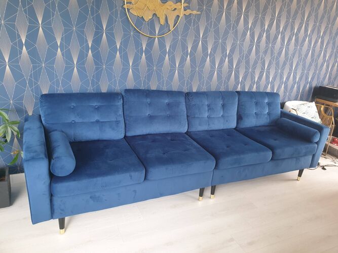 Blue velvet sofa aldo daniel hetcher home