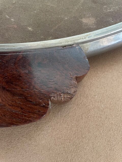 Plateau Art deo wood and silver metal