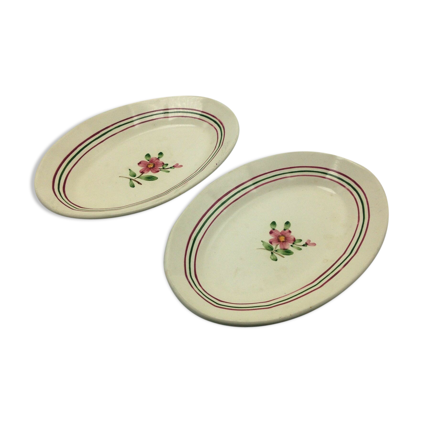 Paire de raviers Sarreguemines modele armelle decor main