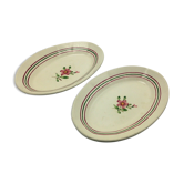 Paire de raviers Sarreguemines modele armelle decor main