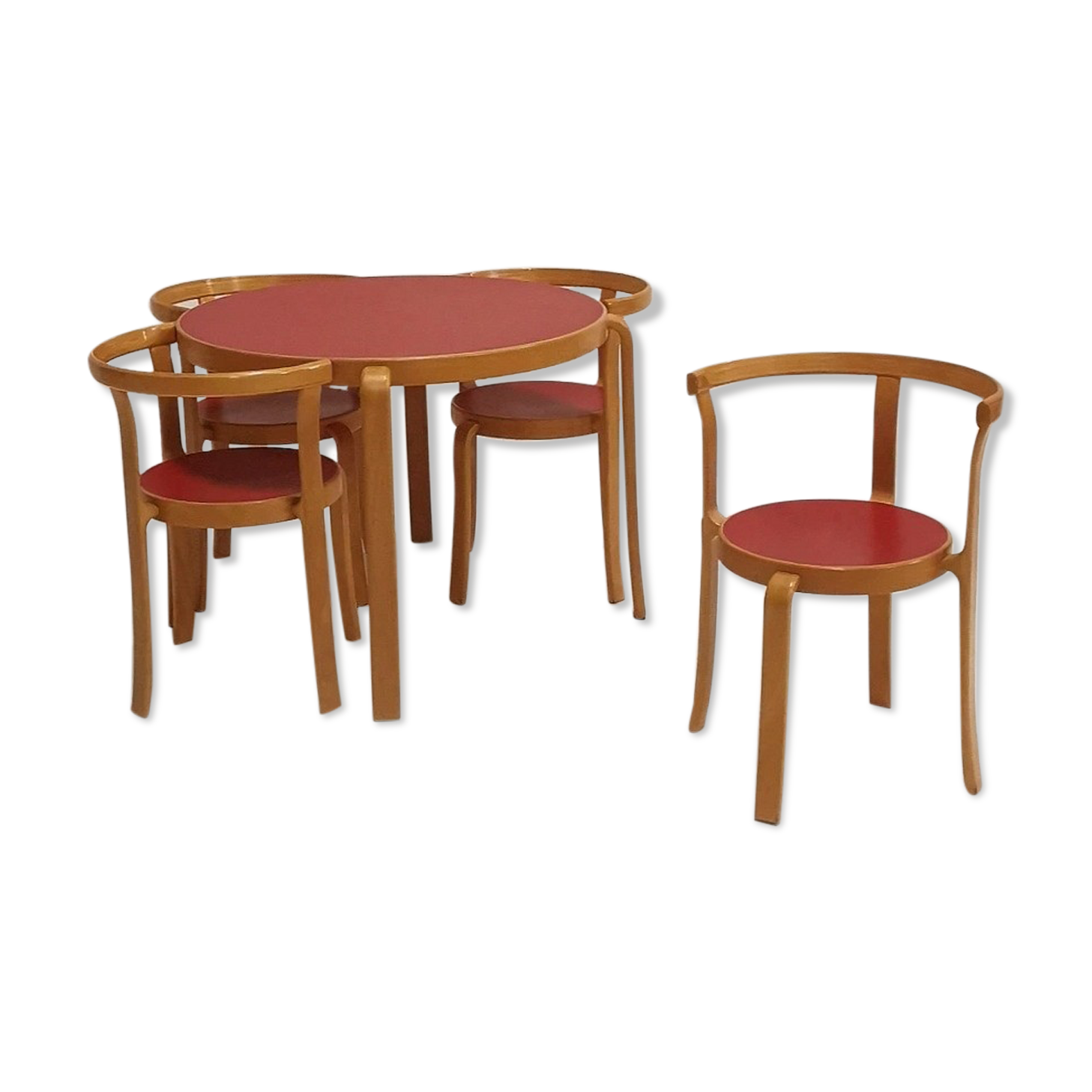 Set table and 4 chairs "8000 series" , Magnus Olesen, 1980