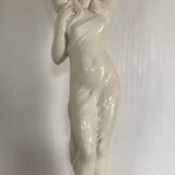 Glazed Ceramic Lamp Base for Women, signed