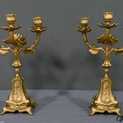 Paire de candélabres en régule doré et onyx – 1940
