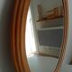 Vintage oval mirror in beech from the 70s/80s.