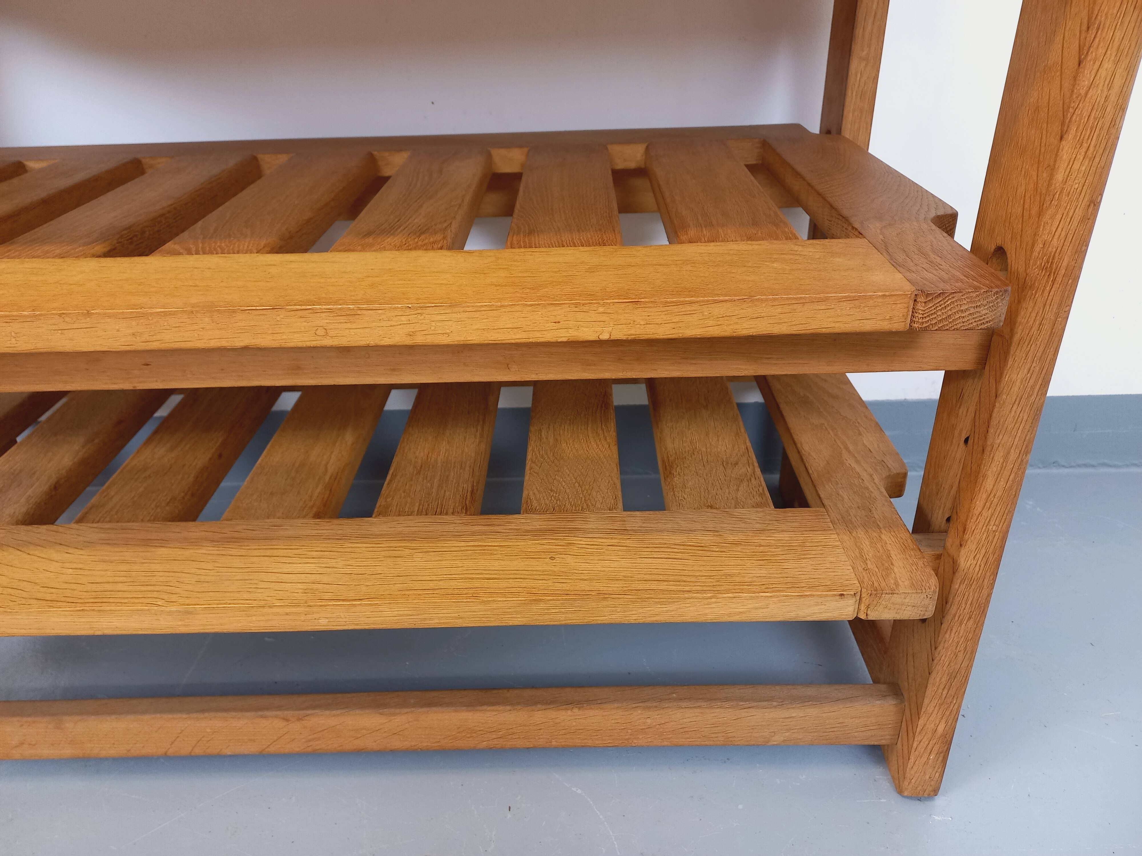 Guillerme et Chambron vintage open storage unit in solid oak