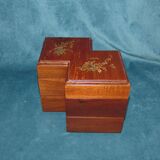 Exotic wood box double square shape