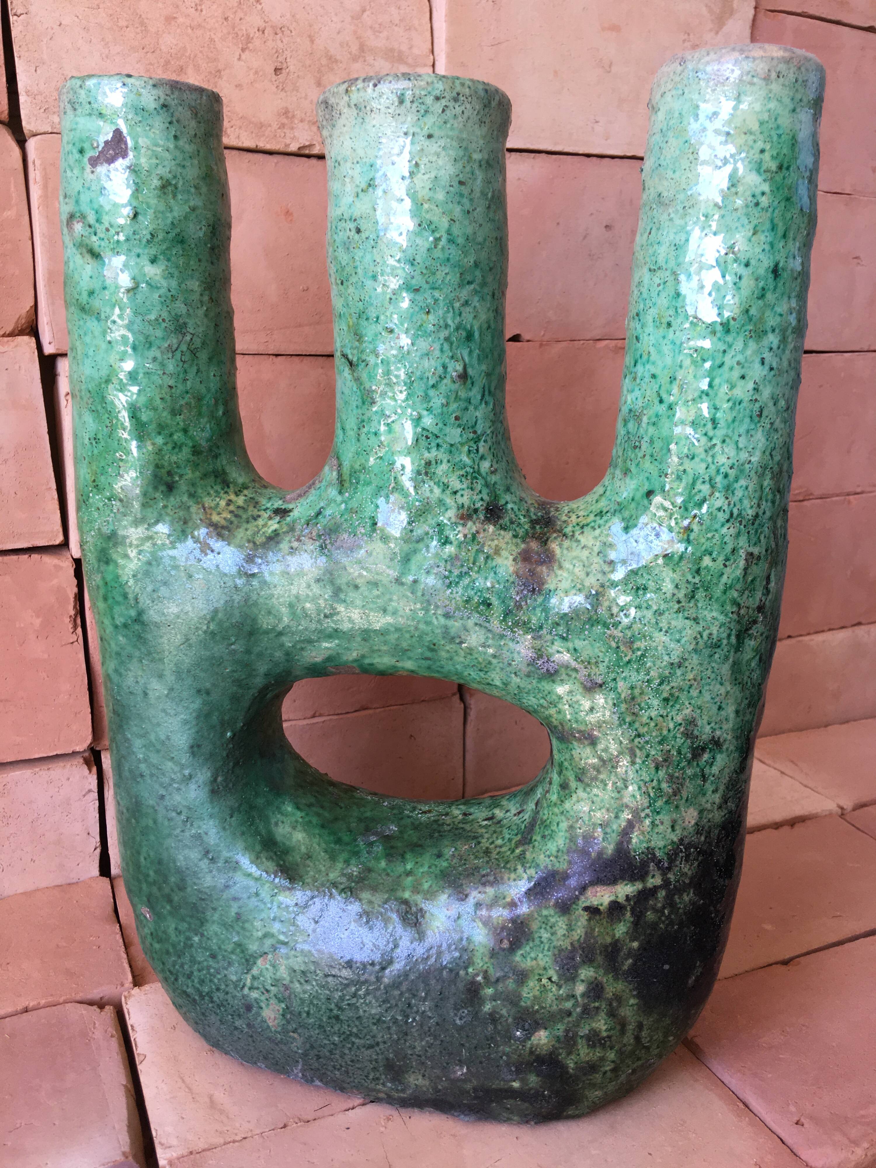 Tamegroute pottery candle holder