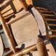 6 chaises peigne bois  seventies