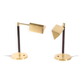 Lampes en laiton et bois