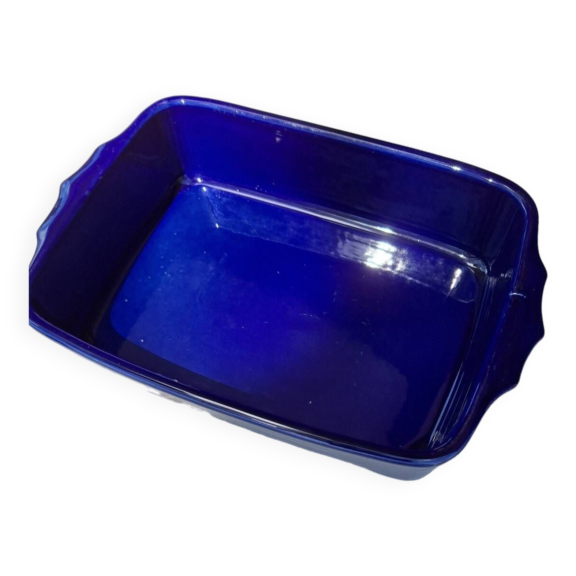 Indigo blue ceramic dish