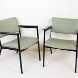 Set de 2 fauteuils en simili cuir vert menthe