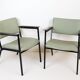 Set de 2 fauteuils en simili cuir vert menthe