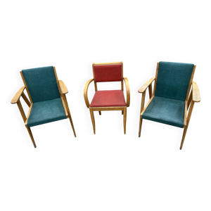 Ensemble de 3 fauteuils - design scandinave