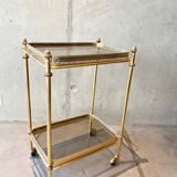Gilded brass table and glass